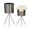 Dark Grey Contemporary Planter, Set of 2" 12", 9"